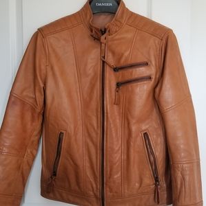Danier Leather jacket, Small size 38, Camel Brown